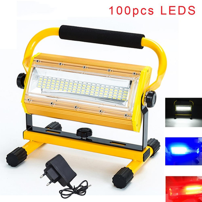 100W Refletor LED Outdoor Lighting Flood Light Lamp Floodlight COB LEDs Spotlight Garden Lamp with 6x 18650 Battery & Charger