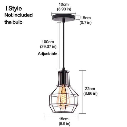 Nordic Pendant Lights Iron Minimalist Loft Cage Pyramid Pendant Lamp Modern Industrial Metal Hanging Lamp Parlor E26 E27 LED NEW
