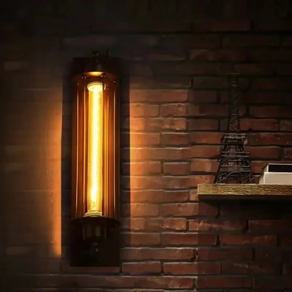 Antique Grow Flute Wall Lamp Wrought Iron American Industrial Style Retro Restaurant Corridor Aisle Lighting Wall Lamp