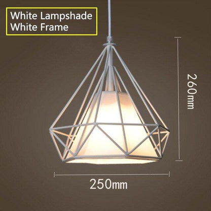 Modern Black Birdcage Pendant Light Iron Minimalist Retro Scandinavian Loft Pyramid Pendant Lamp Metal Cage With E27 ZDD0001