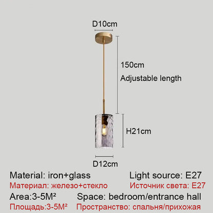 Glass Pendant Lights For Bedroom Dining Room Bar Home Ceiling Chandelier Stair Lamp Interior Hanging Lamps