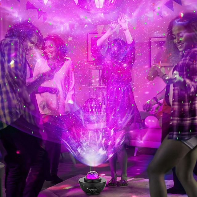 Night Light Projector Star Projector Ocean Wave Projector-Galaxy Projector Two Laser Lights with Bluetooth Music SpeakerPrefect for Bedroom/Game Rooms/Party/Night Light Ambiance