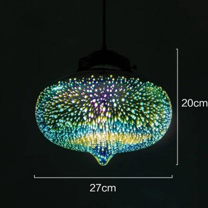 3D Fireworks Glass Pendant Lights Sparkling LED Hanging Glass Ball Firework Lampshade Pendant Lamp for Loft Restaurant Bar Hotel