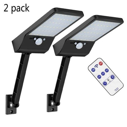 The latest super bright 48 led solar outdoor garden light, waterproof wall light, remote control solar light With Three Modes