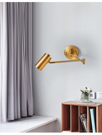 Nordic Wall lamp for bedroom Foldable led Wall light fixture Adjustable Angle Gold/black indoor lighting For home Bedside Lights