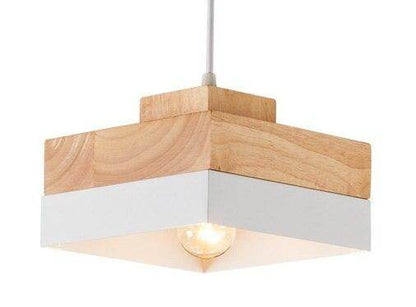 Nordic Solid Wood Lamp Simple Dining Table Pendant Lights Personality E27 Creative Living Room Bedroom Balcony Lamp With Bulb