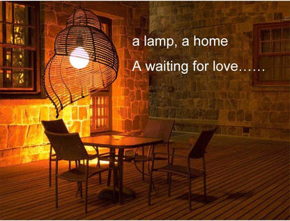 Southeast Asia Creative Pendant Lamp Sea Snail Shape E27 Wicker Lamp Shades LED Lights For Study Parlor Fixtures Restaurant Etc