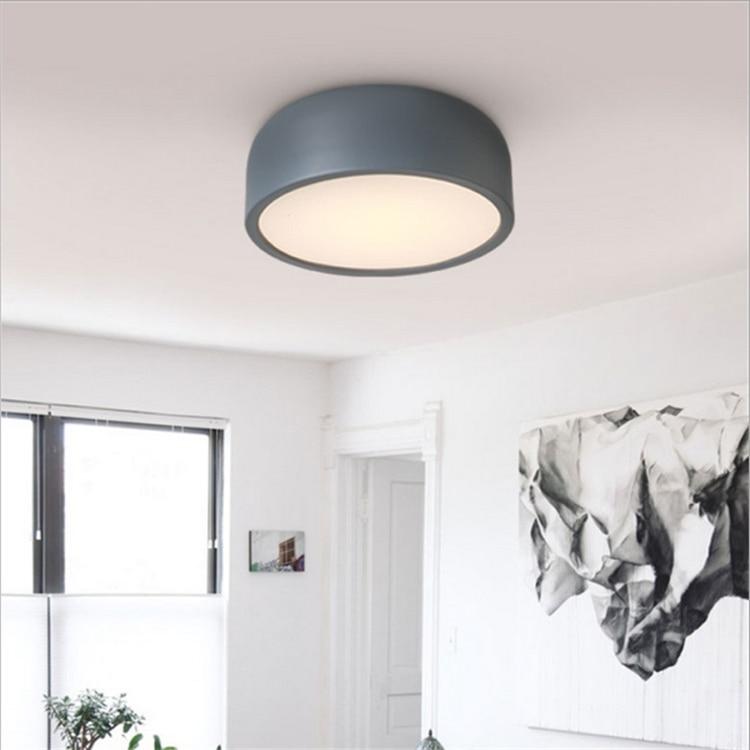 LED E27 Round Modern Ceiling Lamp Fixture Nordic Home Office Living Room Bedroom Aluminium Ceiling Lighting