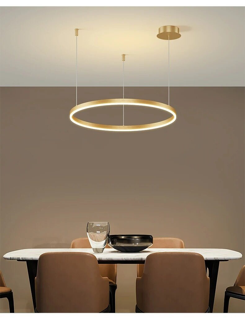 Nordic LED Pendant Lights Art Free combination Rings Cord Pendant Lamp For Living Room Kitchen Cafe Bedroom Hanging Lights