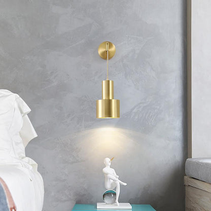 Nordic Copper Bedroom Wall Lamp Creative Modern Minimalist Stair Corridor Porch Living Room Dining Room Personality Copper Wall Lamp