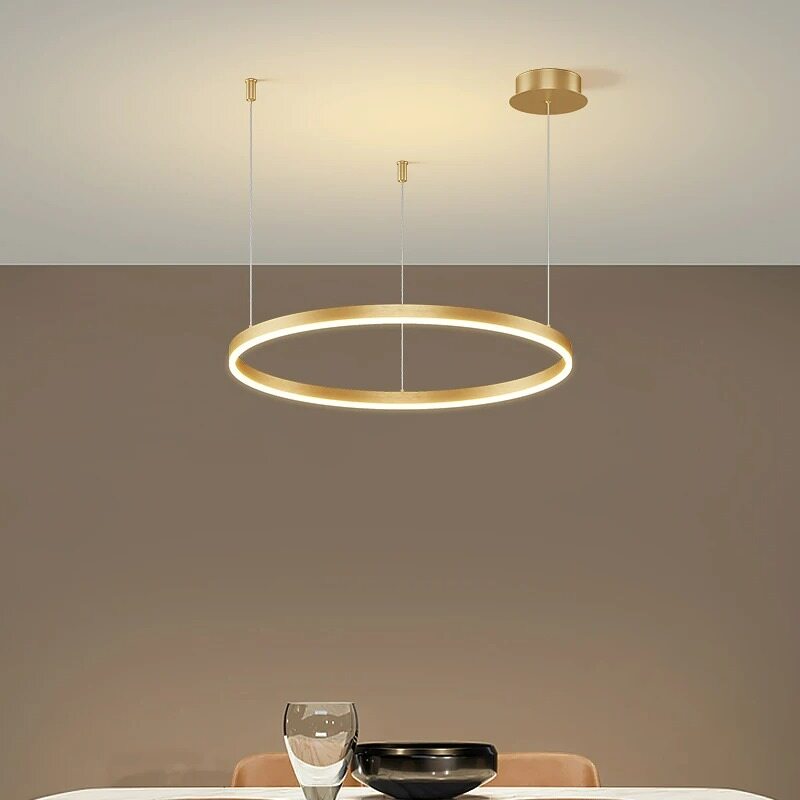 Nordic LED Pendant Lights Art Free combination Rings Cord Pendant Lamp For Living Room Kitchen Cafe Bedroom Hanging Lights
