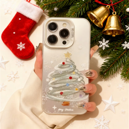 Christmas Tree Acrylic PhoneCase for IPhone 16 15Pro Max 11 12 13Mini 14Pro XS XR 7 8 Plus Shockproof Screen Protector Shell