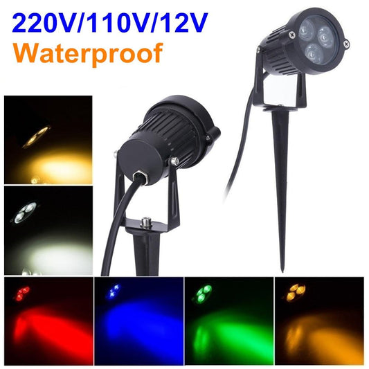 Outdoor LED Garden Lawn Light 9W Landscape Lamp Spike Waterproof Path Bulb Warm White Green Spot Lights