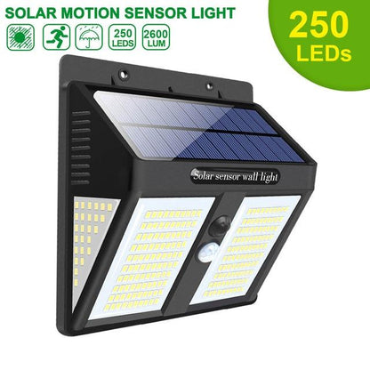 250 LED Solar Light Outdoor Solar Lamp Solar Powered Sunlight Waterproof PIR Motion Sensor Street Light for Garden Decoration