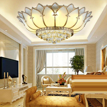 Led E27 European Copper Glass Half Hanging LED Lamp.LED Light.Pendant Lights.LED Pendant Light.Pendant Lamp For Foyer Bedroom