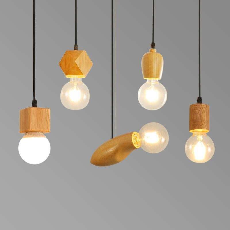 Nordic Log Restaurant Single Chandelier Creative Bar Clothing Store Bedside Single Wood Chandelier