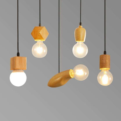 Nordic Log Restaurant Single Chandelier Creative Bar Clothing Store Bedside Single Wood Chandelier