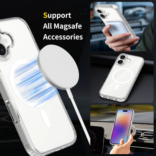 Compatible with iPhone 17 Pro Max 16 Magnetic Transparent iPhone Case Air Shockproof TPU + PC Protective Cover