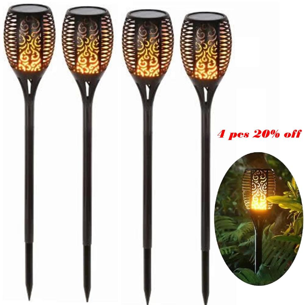 Garden Solar powered LED luz Flame Lamp Waterproof 33LEDs Lawn camps Flame Flickering Torch Light Outdoor Solar LED Fire Lights
