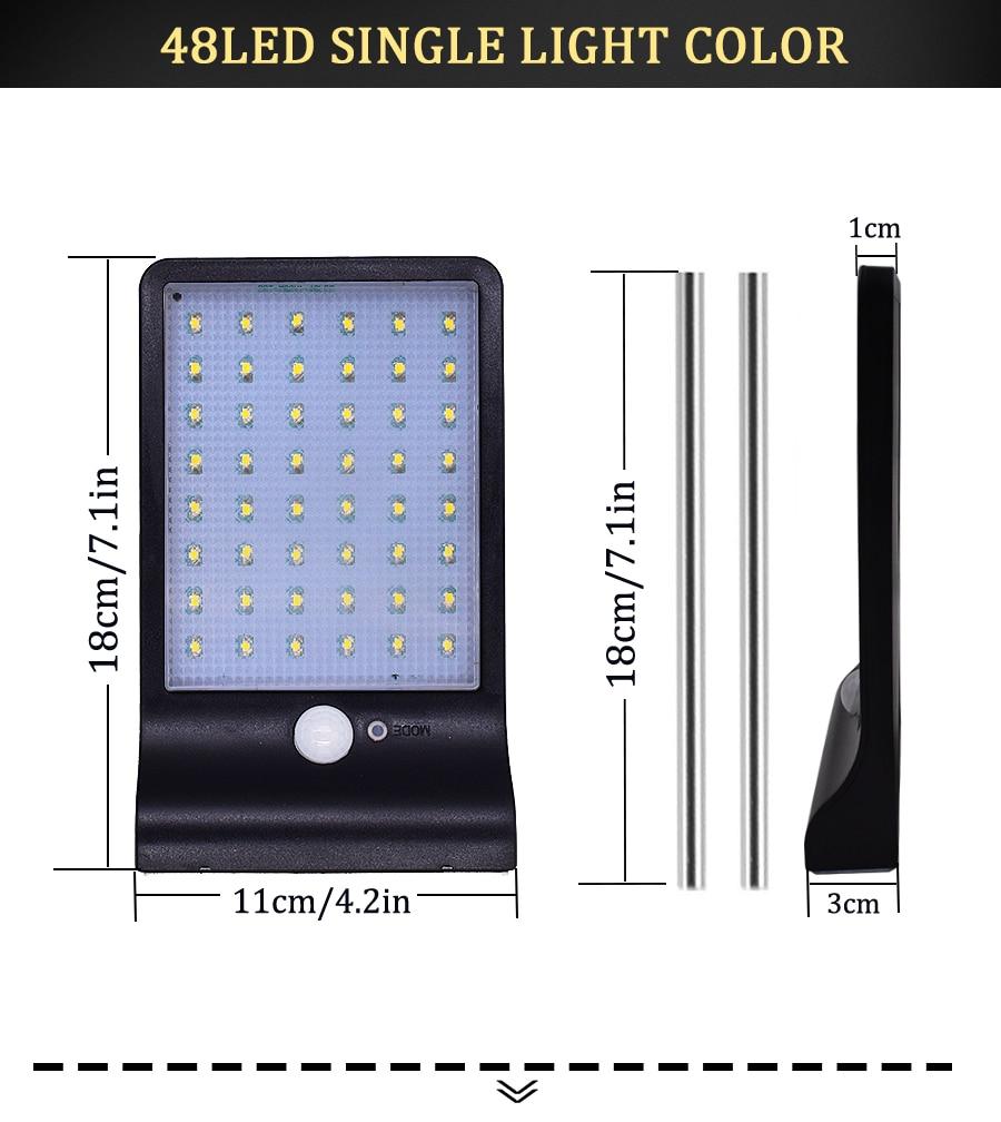 Upgraded 48 leds Solar Light Color Adjustable With Controller Three Modes Waterproof Lamp Lights For Outdoor Garden Wall Street