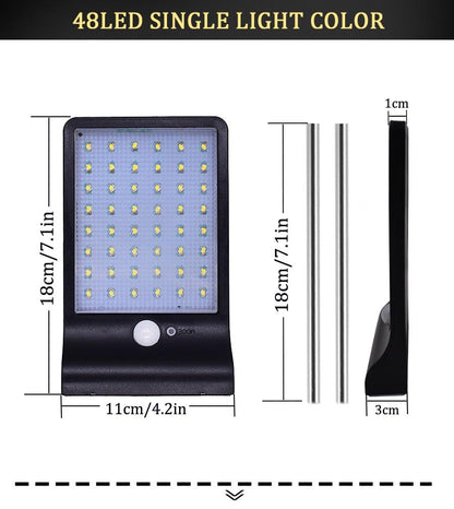 Upgraded 48 leds Solar Light Color Adjustable With Controller Three Modes Waterproof Lamp Lights For Outdoor Garden Wall Street
