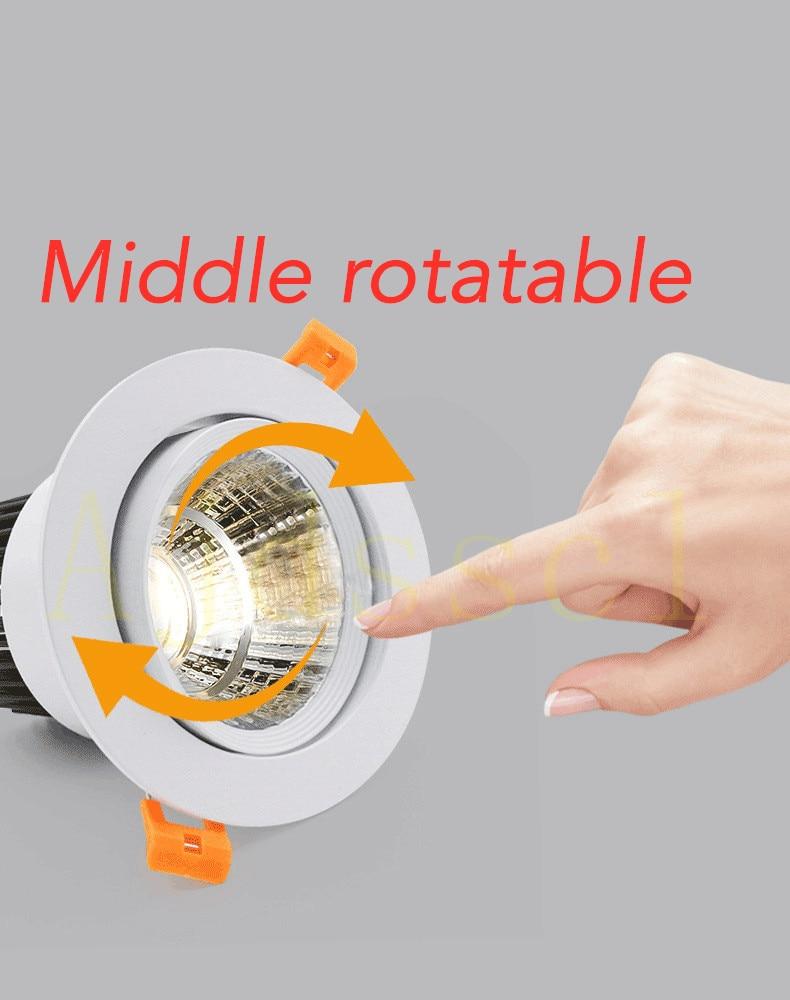 Led Downlight Dimmable lamp 3w 5w 7W 12w 15w 20w  30w 40w cob led spot ceiling recessed downlights round panel light