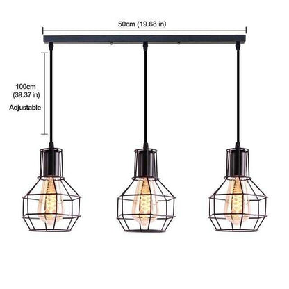 Nordic Pendant Lights Iron Minimalist Loft Cage Pyramid Pendant Lamp Modern Industrial Metal Hanging Lamp Parlor E26 E27 LED NEW