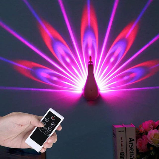 Peacock Projector Lamp 7 Colors USB Rechargeable Peahen Wall Corridor Lights Kids Children LED Night Light For Room