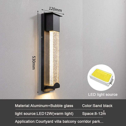 New LED Wall Lighting PIR Motion Sensor Crystal Outdoor IP65 Waterproof Street Lamp for Balcony Garden 96V 220V Sconce Luminaire