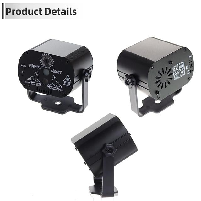 60 Patterns Laser Stage Light LED USB Charging Party RGB LED Disco Light DJ Moving Head Laser Projection Lamp Stage Lighting
