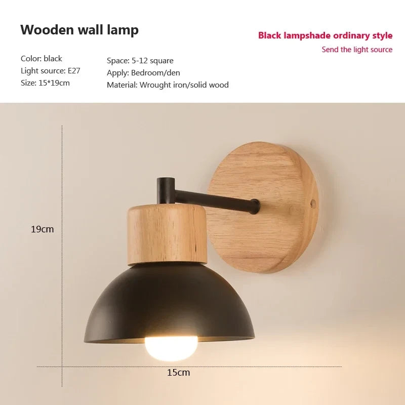 Nordic Creative Wall Lamp LED Wood Lighting Fixture For Living Room Eye Protection Bedside Home Decor Lighting