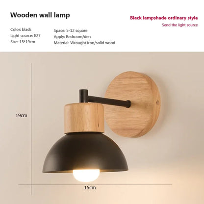 Nordic Creative Wall Lamp LED Wood Lighting Fixture For Living Room Eye Protection Bedside Home Decor Lighting