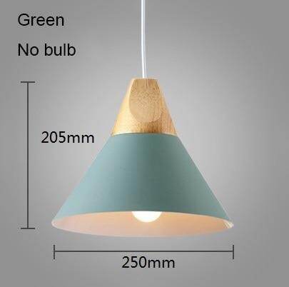 Nordic LED Pendant Lights Dining Room Pendant Lamp Modern Colorful Restaurant Kitchen Coffee Bedroom Loft Hanglamp Wood E27
