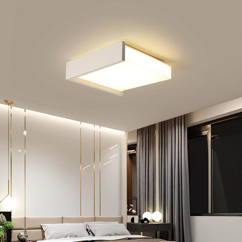 Black / White Square Minimalism Simple LED Ceiling Lights For Living Room Bedroom