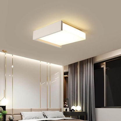 Black / White Square Minimalism Simple LED Ceiling Lights For Living Room Bedroom