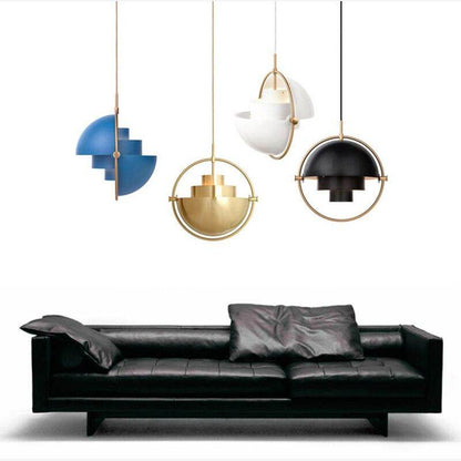 Modern Design Simple Semicircle Copper Color Rotatable Pendant Lights Cafe Restaurant Study Living Room Decoration Pendant Lamps