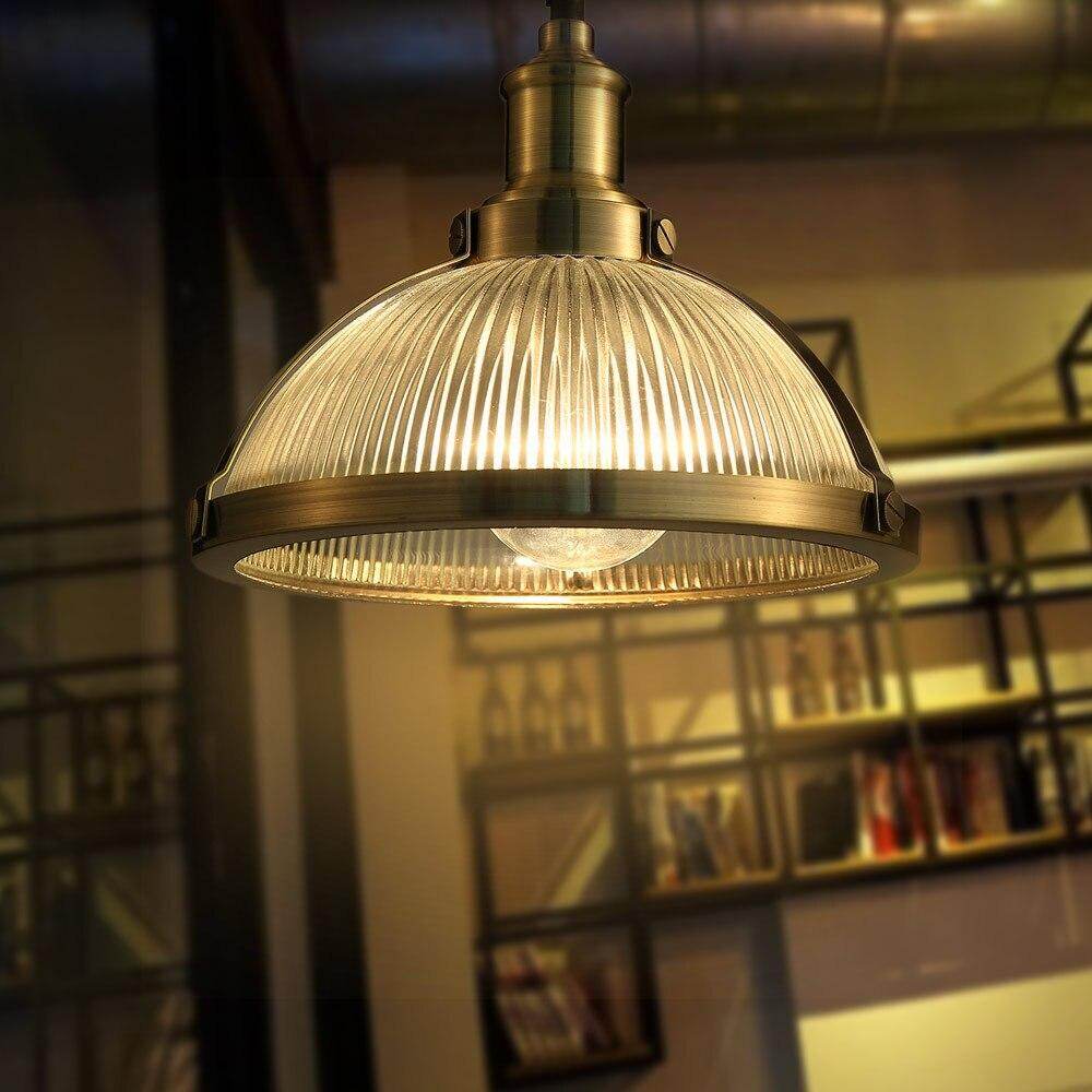 European American Industrial Retro Loft Vintage Pendant Lamp E27/E26 Edison Metal Glass Hanging Light For Bedroom Dining Room