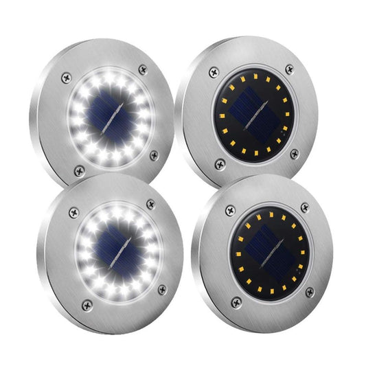 4Pack Solar Garden Lights 16/20 LED Solar Ground Lights Waterproof Light Underground Sensing Landscape Lights for Lawn Pathway