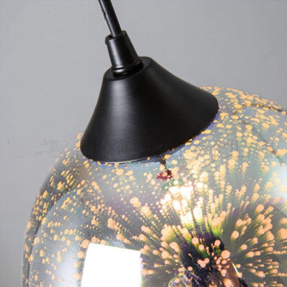 3D Fireworks Glass Pendant Lights Sparkling LED Hanging Glass Ball Firework Lampshade Pendant Lamp for Loft Restaurant Bar Hotel