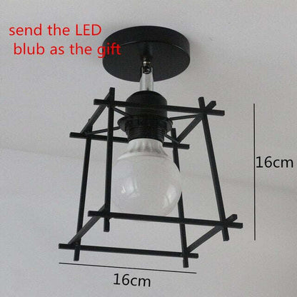 Retro Indoor Lighting Vintage Ceiling Light LED Lights More Kinds Iron Cage Lampshade Warehouse Style Light Fixture