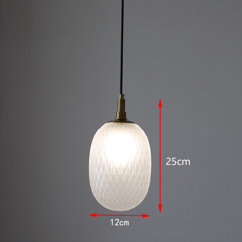 Nordic Pendant Light Bedroom Bedside Glass Droplight Colored Homestay Restaurant Staircase Bar Luminaire