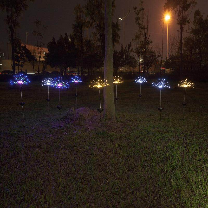 90/150 LED solar light outdoor waterproof eight function flash string lights lawn fireworks lamp garden Christmas holiday decor