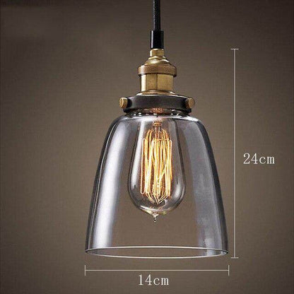 Simple American glass chandelier affordable retro industrial wind cafe bar single head restaurant lighting