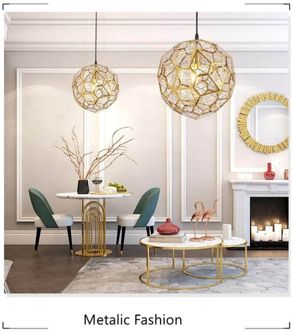 Modern Pendant Light Diamond Frame Shape Nordic Web Ball Hanging Lamp For Kitchen Living Room Shop Restaurant Bar Decor