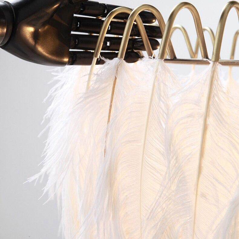 Feather Lamp Modern Nordic  Fairy Feather Chandelier Lamp Loft Pendant Lamp Lights Living Suspension Lighting Fixtures