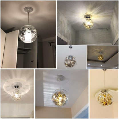 Transparent glass ball chandelier, Nordic, modern, minimalist bedroom, romantic personality, entrance restaurant, Wednesday coff