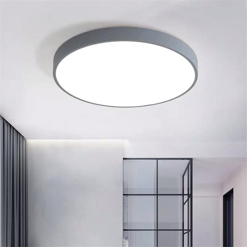 Modern Nordic LED Ceiling Lights Living Room Bedroom Round Corridor Kitchen Lamp Ultra-thin  Kids Room Macarons Remote Control