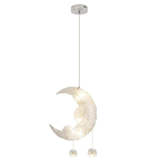 Creative personality restaurant bar balcony bedroom simple children's room warm aluminum wire star moon chandelier