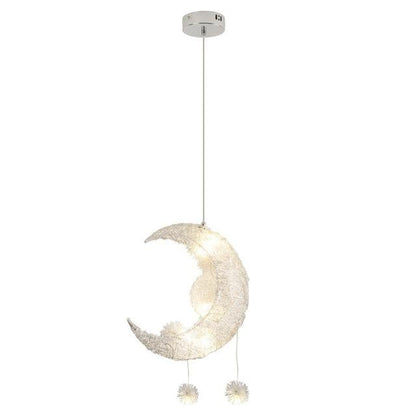 Creative personality restaurant bar balcony bedroom simple children's room warm aluminum wire star moon chandelier