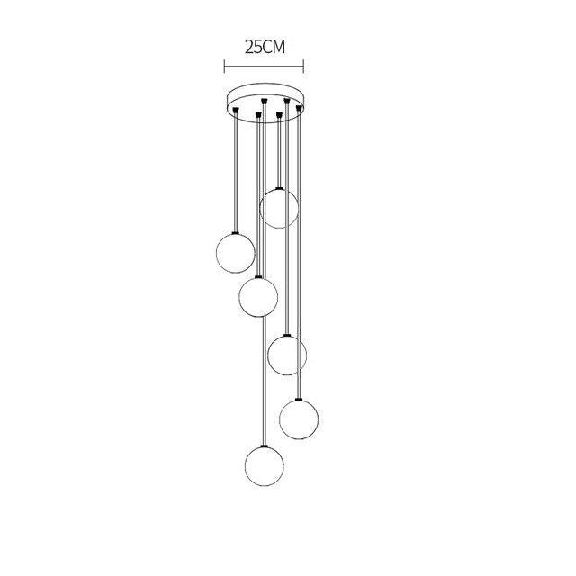 Glass LED Pendant Stair Lights Living Room Cafe Bedroom Lighting Lampara Colgante Cocina Fixtures Nordic Loft Hanging Lamp